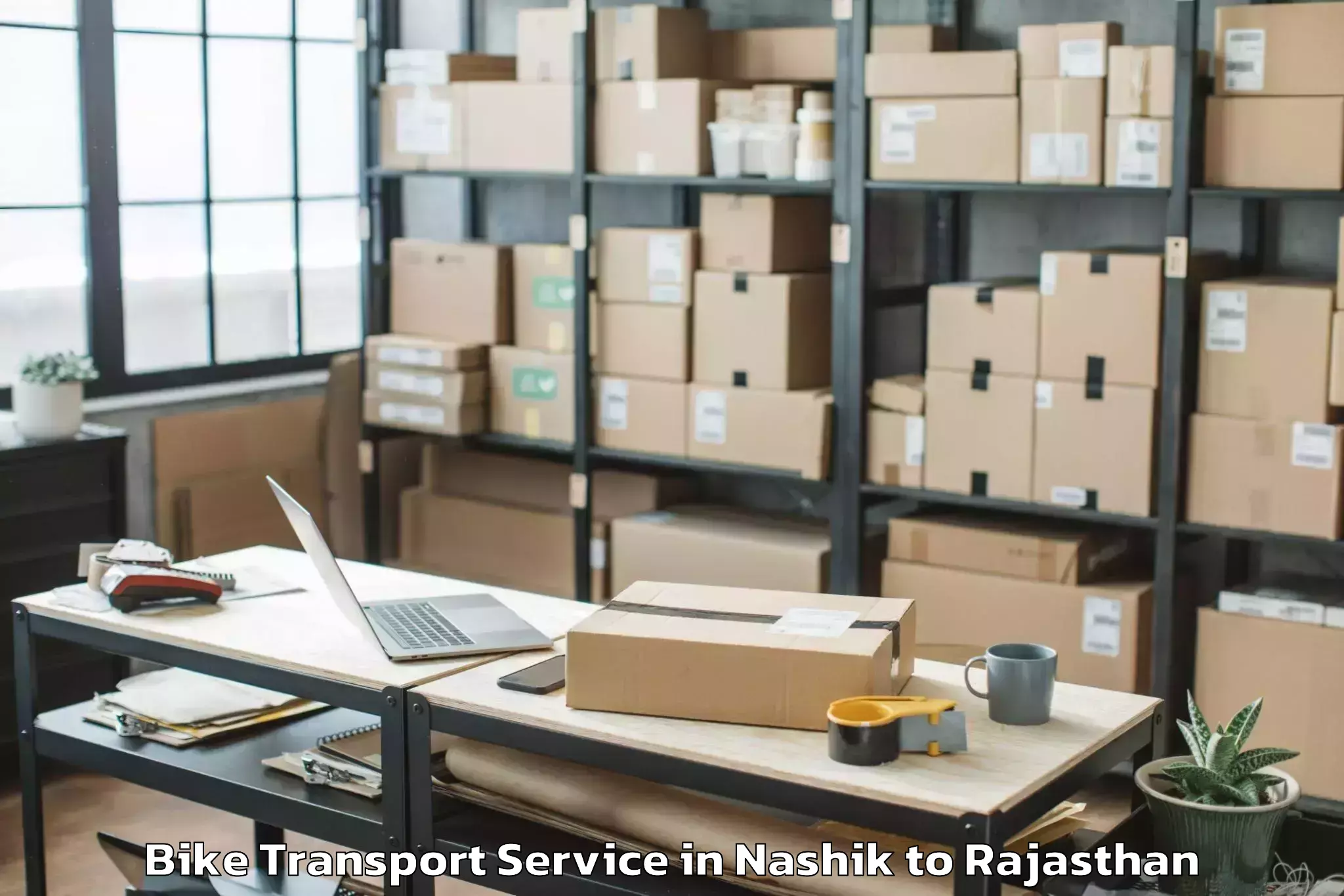 Professional Nashik to Udaypur Bike Transport